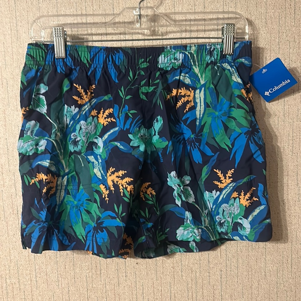 COLUMBIA WOMEN'S SANDY RIVER II PRINTED SHORTS: TROPICAL PRINTED: NWT: SZ S